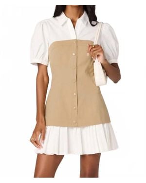 Astr Joseline Faux Mini Dress - Natural