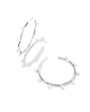 Kendra Scott Leighton Hoop Earrings - White