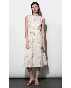 Greylin Camden Embroidered Sleeveless Dress With Back Cut Out - Natural