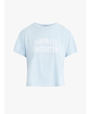 FAVORITE DAUGHTER Cropped Collegiate Tee - Blue