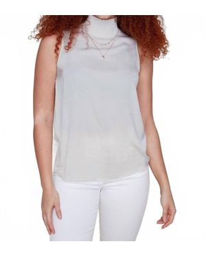 Renuar Sleeveless Turtleneck Blouse - White