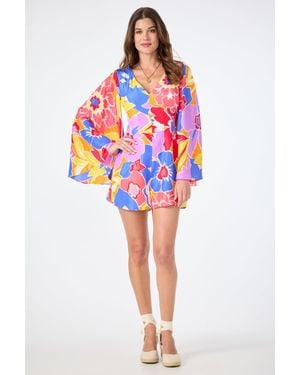 Trina Turk Miera V-Neck Romper - Red
