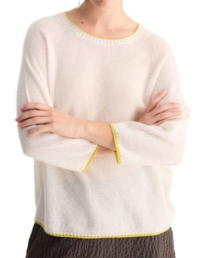 Biancalancia Boxy Edging Knit Sweater - White