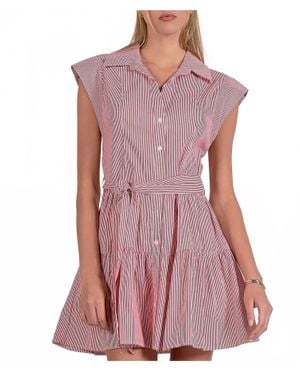 Elan Rosie Striped Dress - Purple
