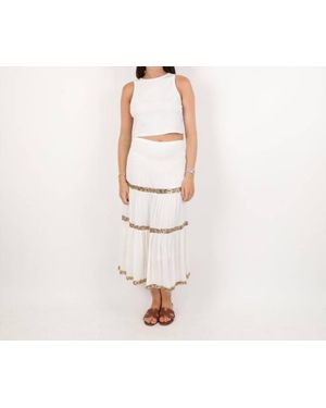 Rose & Rose Sequin Stripe Skirt - Black