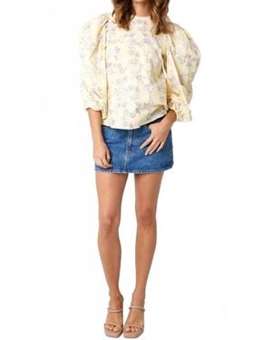 Olivaceous Aven Bubble Blouse - Blue