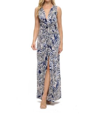 Ariella Twist Front Maxi Dress - Blue