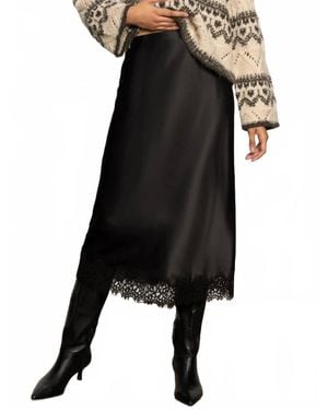 Sanctuary Slip Skirt With Lace - Black