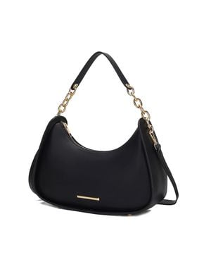 MKF Lottie Vegan Leather Hobo Handbag Half Moon By Mia K - Black