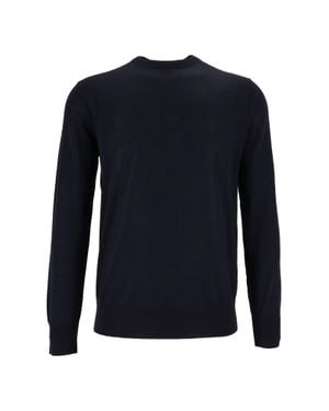 Ballantyne Smooth Wool Round-Neck Sweater - Blue