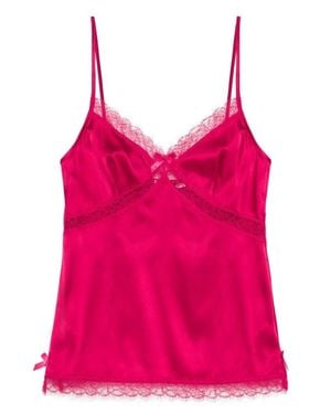 Agent Provocateur Luxe Silk Camisole With Delicate Lace Trim And Adjustable Straps - Pink