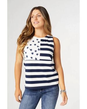 Coco + Carmen Stars & Stripes Tank Top - Blue