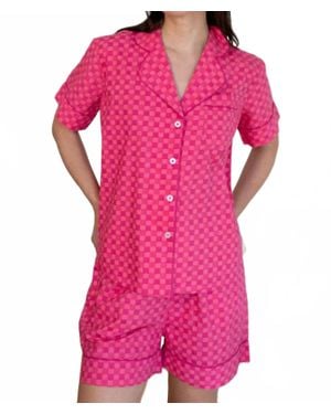Denise Rae Frida Short Sleep Set - Pink