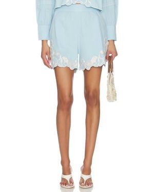 Cleobella Etienne Embroidered Short - Blue