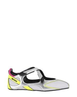 The Attico Floor01 Double-Crossed Ankle-Straps Polyurethane Flats - White