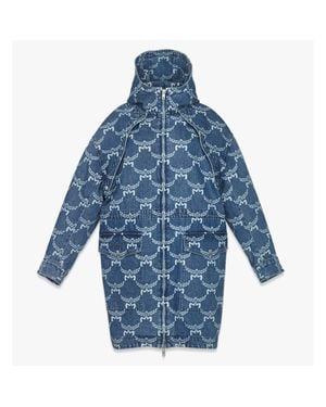MCM Lauretos Monogram 2-In-1 Denim Parka - Blue