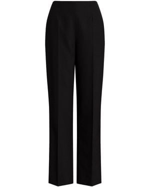 Alberta Ferretti High-Waisted Pressed-Crease Tailored Straight-Leg Pants - Black
