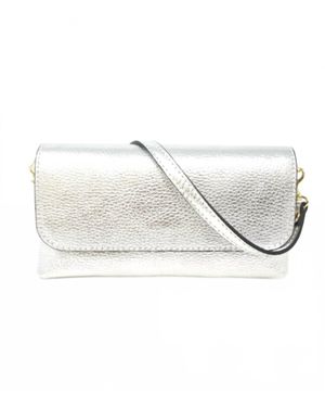 German Fuentes Leather Crossbody Clutch - Metallic