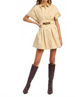 En Saison Cecilla Mini Shirt Dress - Natural