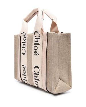 Chloé Woody Small Tote Bag - Natural