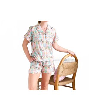 Laura Park Brooks Avenue Scalloped Short Pajama Set - Pink