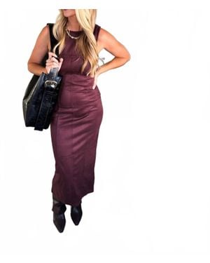Klesis Clarice Suede Long Dress - Purple