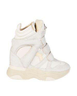 Isabel Marant Balskee-Gz Layered Leather High-Top Sneakers - White