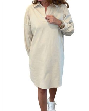 Caryn Lawn Preppy Corduroy Dress - Natural