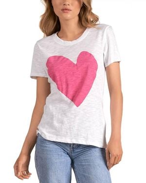 Elan Next To You Short Sleeve Crewneck Tee With Heart - White