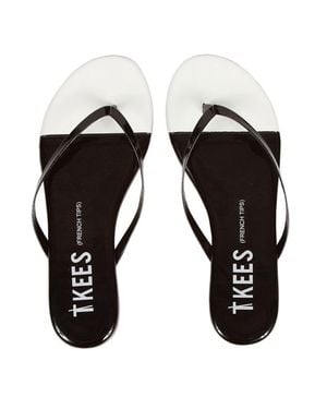 TKEES French Tips Flip Flops In Black/white