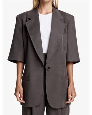 Smythe Short Sleeve Oversized Blazer - Gray