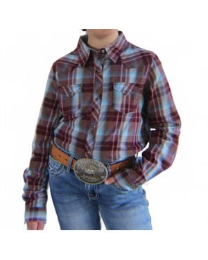 Roper Girl's Southwest Shirts - Blue