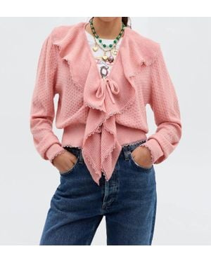 RIXO London Kianna Long Sleeve Cardigan - Pink