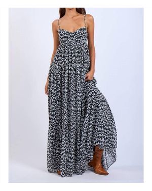 Sky To Moon Abstract Checker Open Back Maxi Dress - Blue