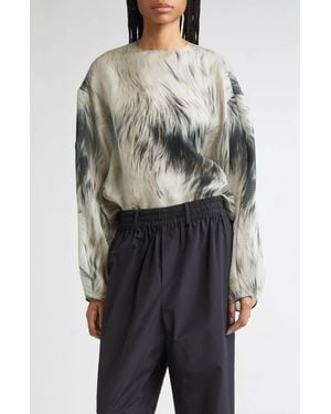 Brandon Maxwell Briggs Relaxed Blouse - Gray