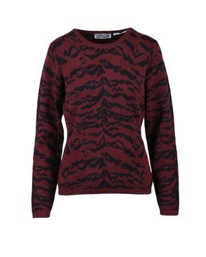 Essentiel Antwerp Two-Tone Stretch Crew Neck Sweater - Purple