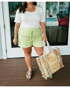 Kut From The Kloth Christina Linen Short - Green