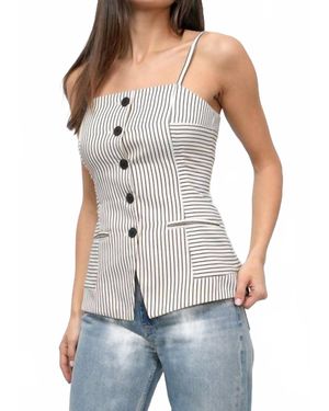 Greylin Sandi Button Front Top - White
