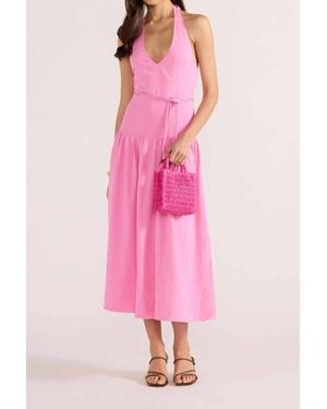 MINKPINK Melody Drop Waist Midi Dress - Pink