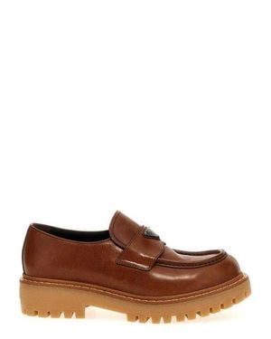 Prada Leather Loafers - Brown