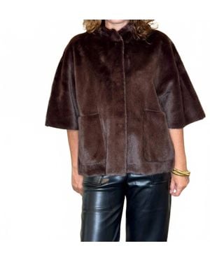 Love Token Topper Faux Fur Jacket - Brown