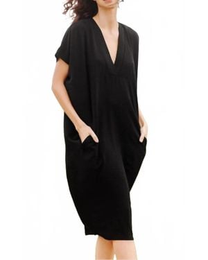 Clara Sunwoo Caftan Pocket Dress - Black