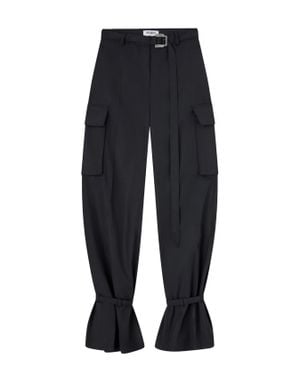The Attico High-Waisted Cargo Pants With Voluminous Silhouette - Blue