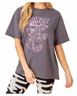 Baevely By Wellmade Howdy Y'All Short Sleeve Tee - Purple