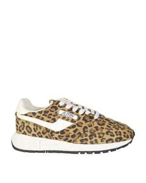 Autry Reelwind Low Leopard Print Sneakers - Metallic