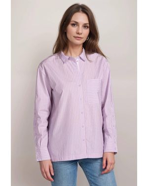 Johnny Was Giana Relaxed Pocket Shirt - Purple