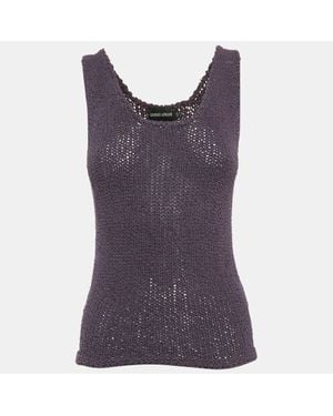 Giorgio Armani Cotton & Silk Sleeveless Tank Top - Purple