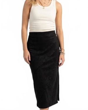 Thml Faux Suede Riding Skirt - Black