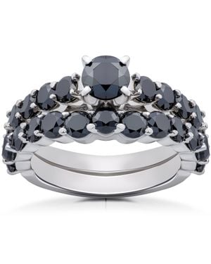 Pompeii3 2 Ct Diamond Engagement & Wedding Ring Set 14K Size Selectable - Metallic