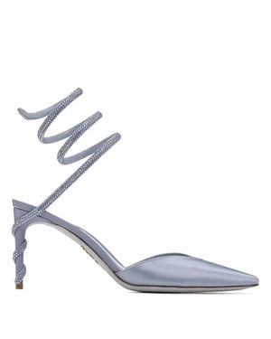 Rene Caovilla Rene Caovilla Margot 80 Satin Pumps - Blue